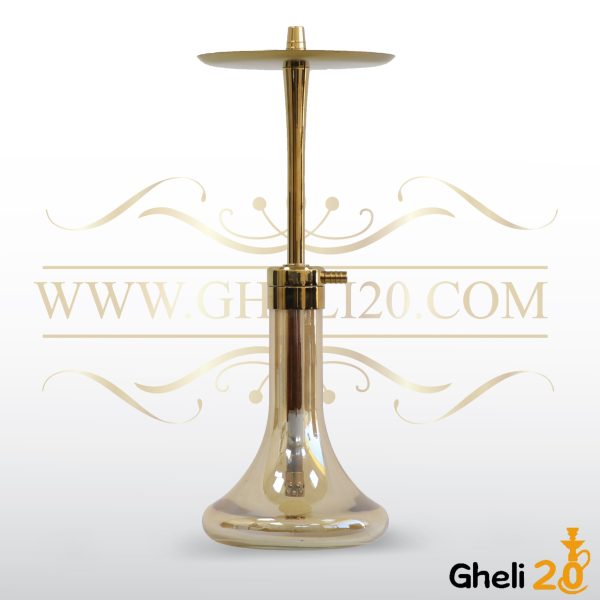خرید فروش قلیان کرنو طلایی کوتاه سوپاپ مخفی تنگ کروم