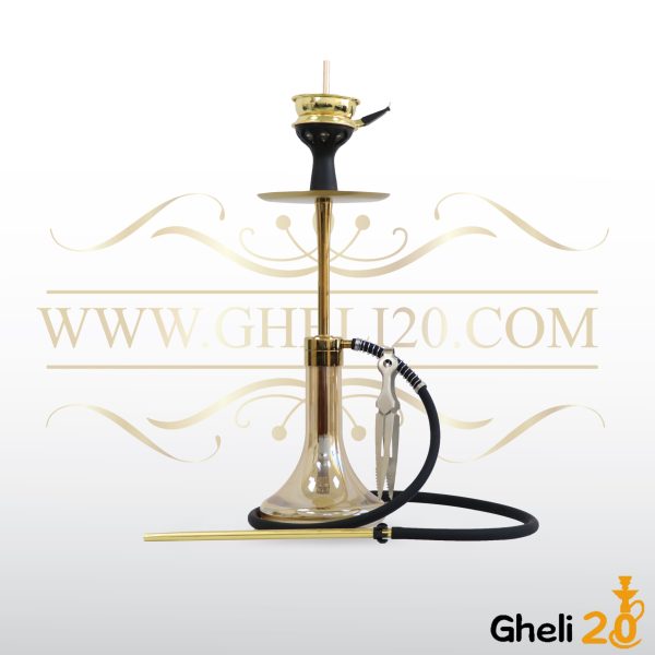 خرید فروش قلیان کرنو طلایی کوتاه سوپاپ مخفی تنگ کروم