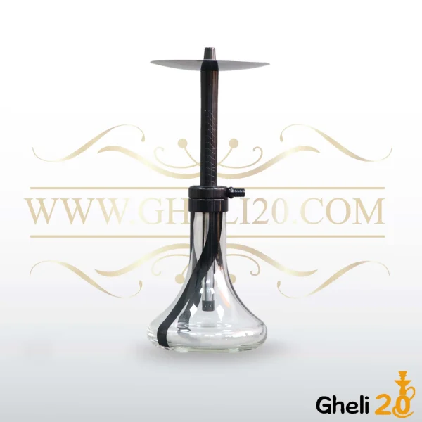 خرید قلیون قلیان مشکی وارداتی Alfe Shisha تنگ طرح دار 