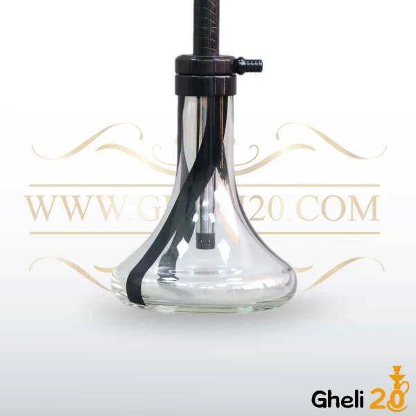 خرید قلیون قلیان مشکی وارداتی Alfe Shisha تنگ طرح دار 