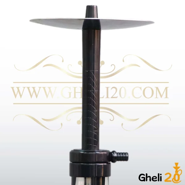 خرید قلیون قلیان مشکی وارداتی Alfe Shisha تنگ طرح دار 