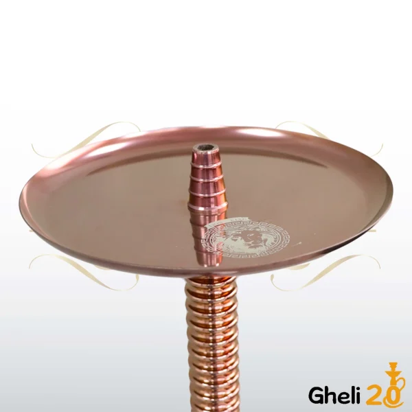 خرید فروش قیمت قلیان بلند قلیون لاین کینگ بدنه رنگ رزگلد شمش استیل خالص تنگ ابروباد
