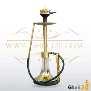 خرید قلیان قلیون لاکچری و مدرن وارداتی درجه 1 بدنه تمام شمش استیل طلایی – برند MR.EDS