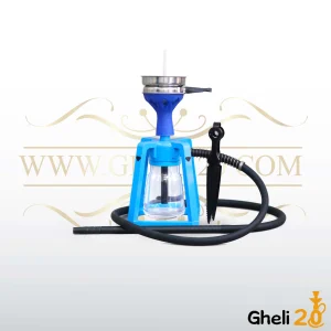 خرید قلیان قلیون لاکچری وارداتی مسافرتی درجه 1 بدنه آهنی آبی